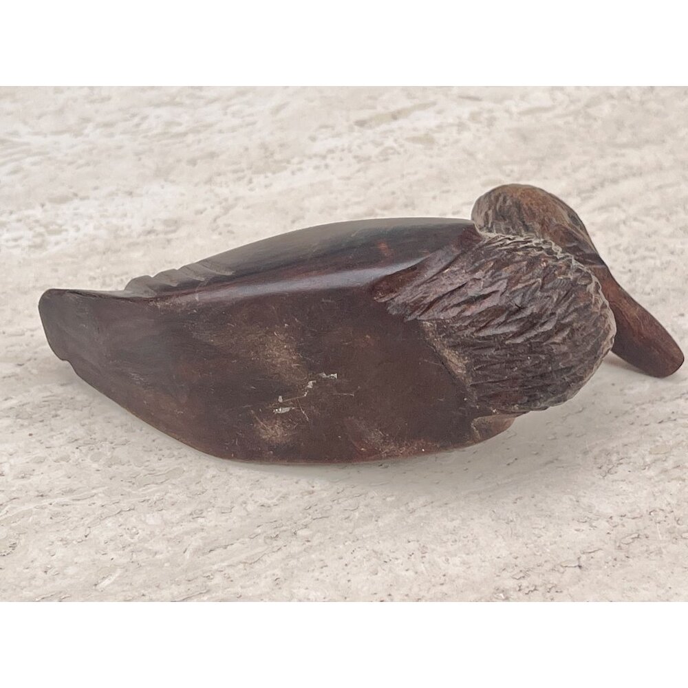Wooden Duck Decoy Sculpture Hand Carved Rustic Nautical Decor Vintage Hardwood - Picture 6 of 9